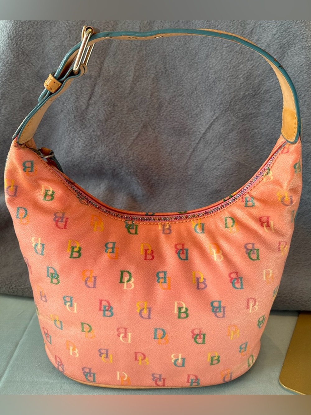 Y2K Dooney & Bourke Rainbow Monogram Hobo Shoulder Bag - Picture 7 of 15
